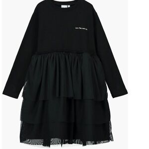Black Layered Kids Dress
